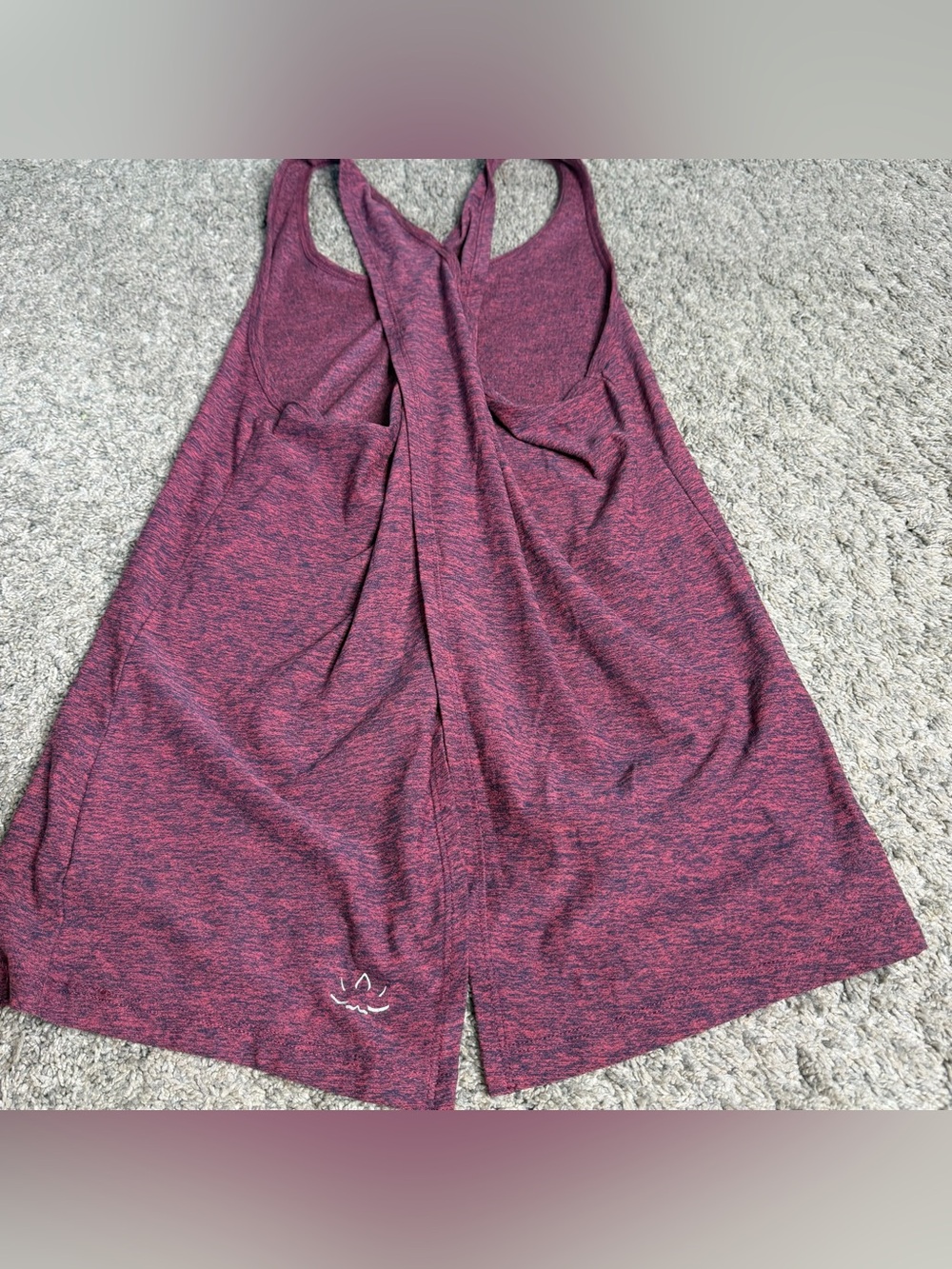 Beyond Yoga Spacedye Crisscross Back Tank Top small Heather raspberry red yoga - Picture 8 of 8